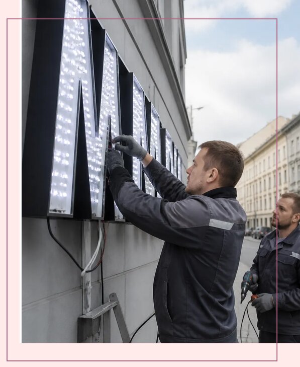 Изготовление и монтаж светодиодных LED вывесок в Азове