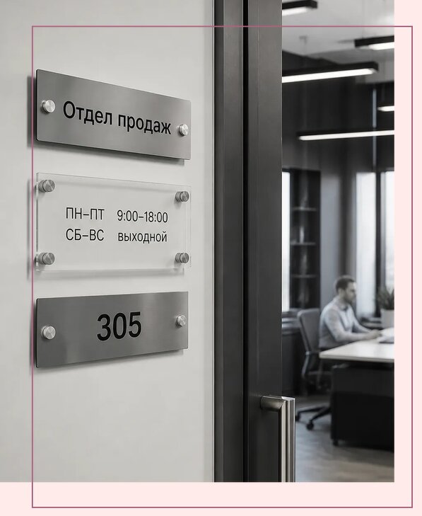 Офисные таблички на дверь в Азове по цене от 5032 р. | Аванза-Азв